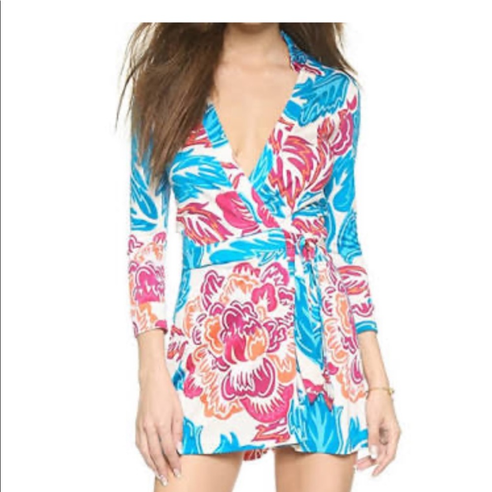 DVF Diane von Furstenberg floral wrap romper